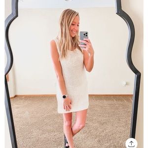 New Sailing The Sea Knitted Tank Taupe Cover Up - Medium